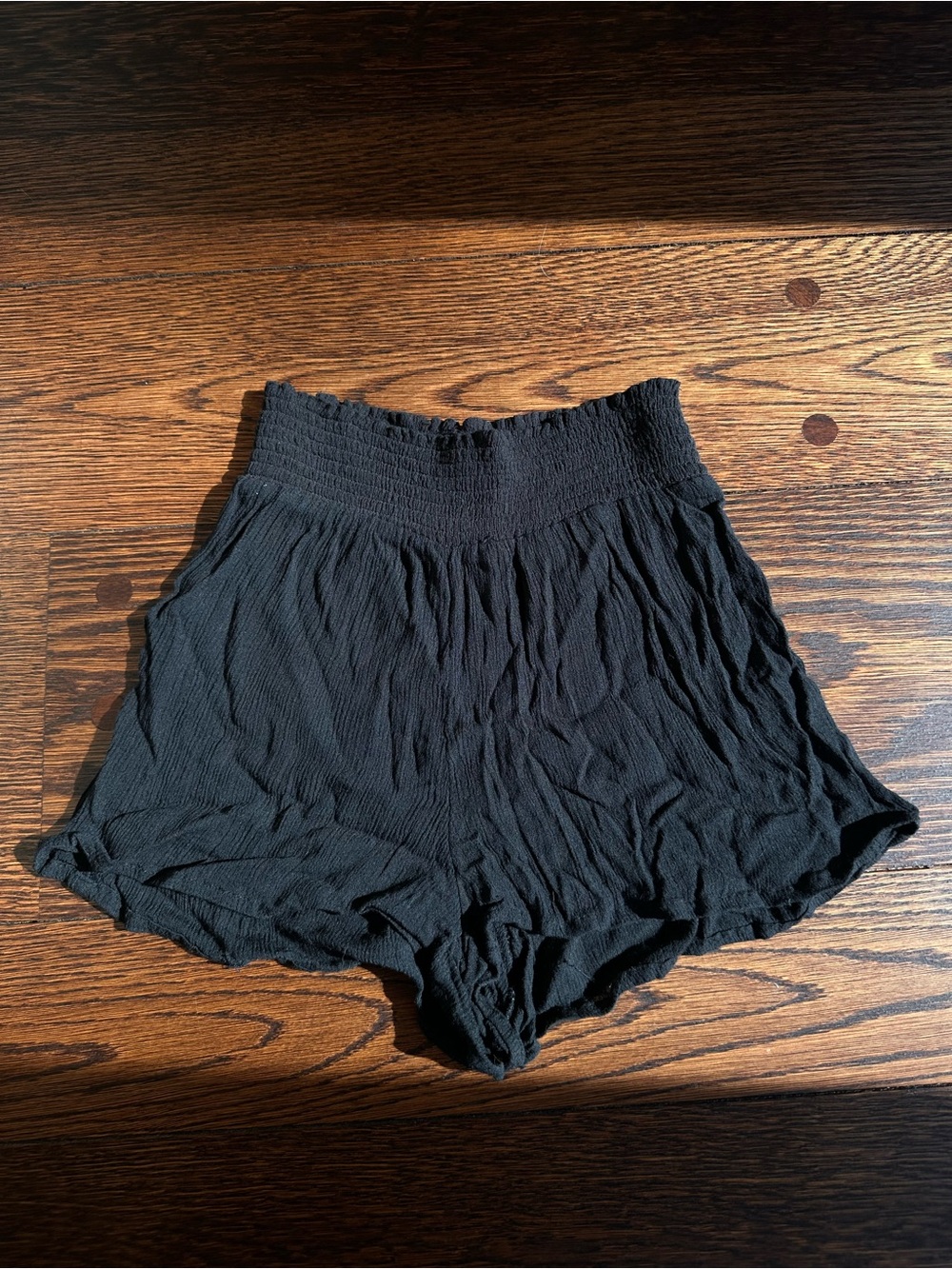 Urban Outfitters Black Crepe Shorts With Smocked Waist XS
